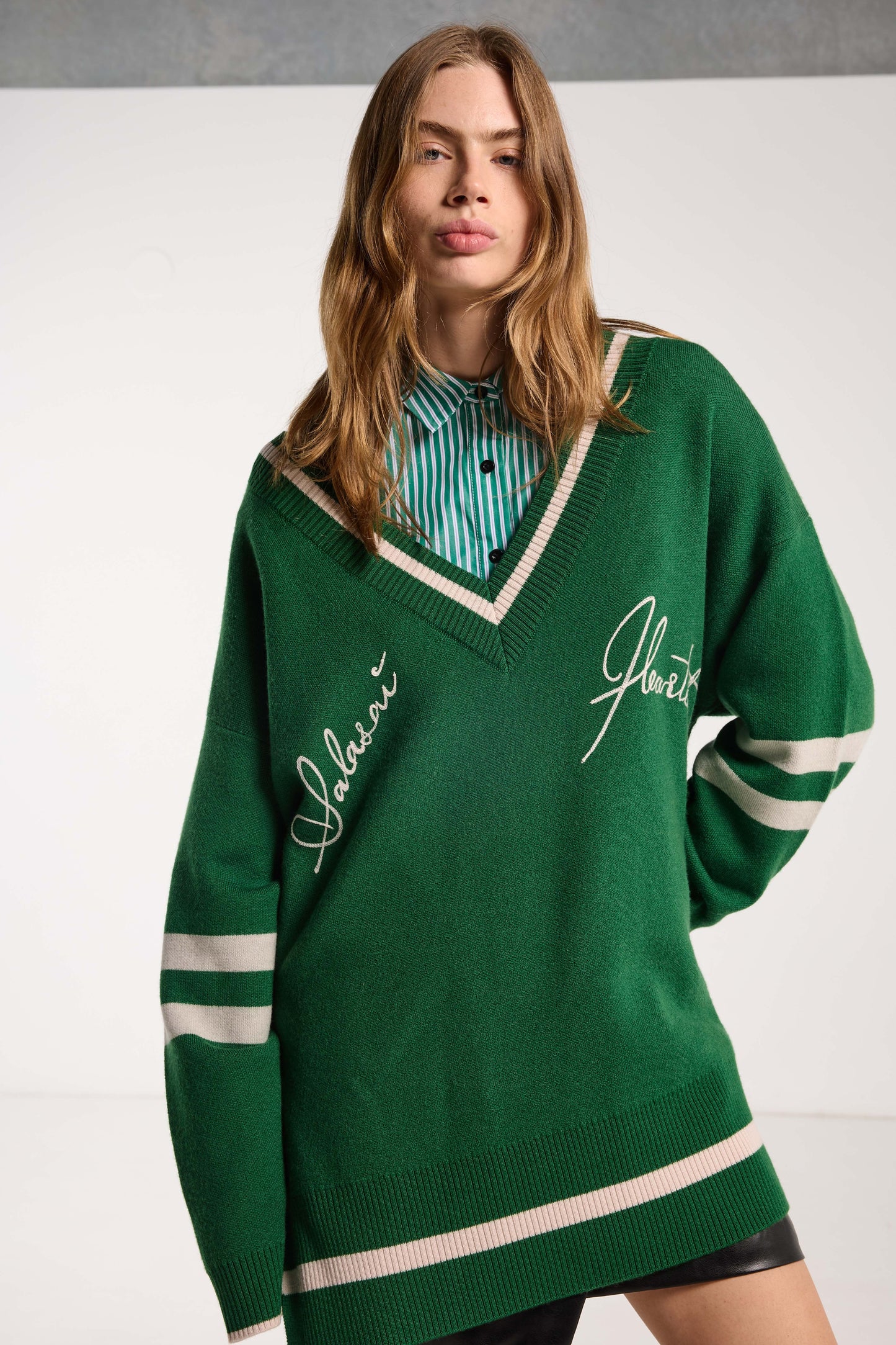 Hearted Jumper - Grass Green Merino