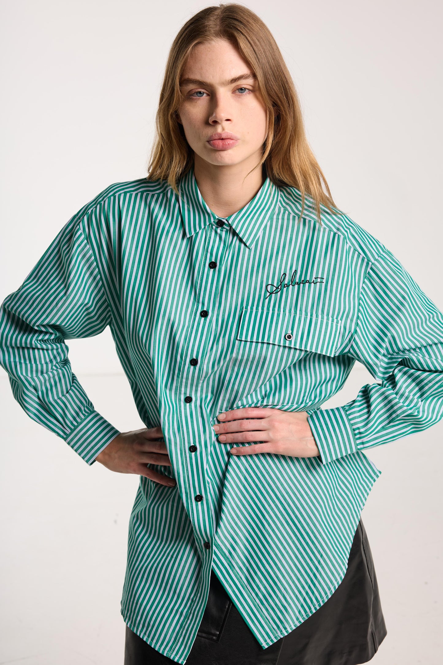 Dear John Shirt - Green Stripe