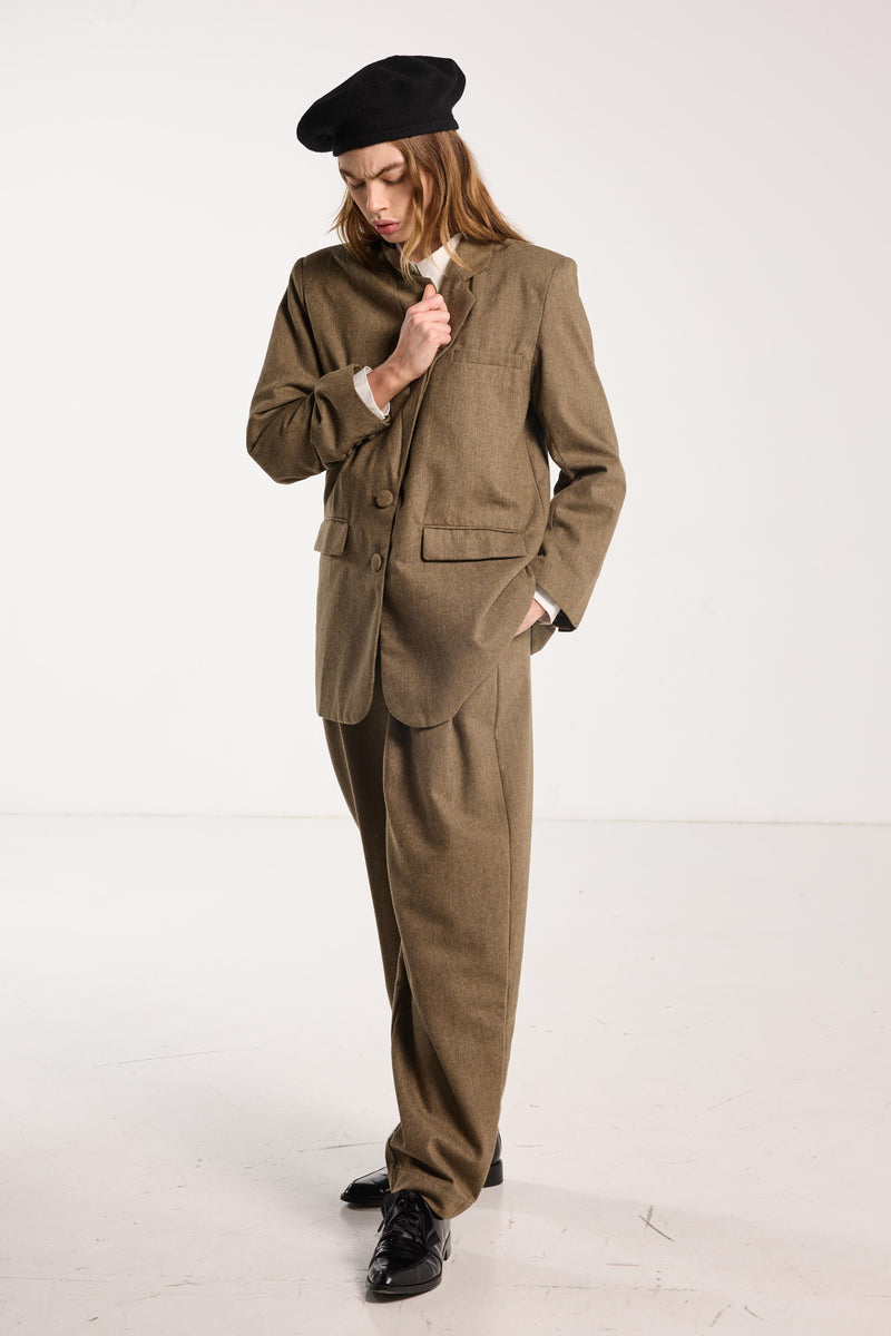 Suitor Blazer - Cedar Brown Herringbone