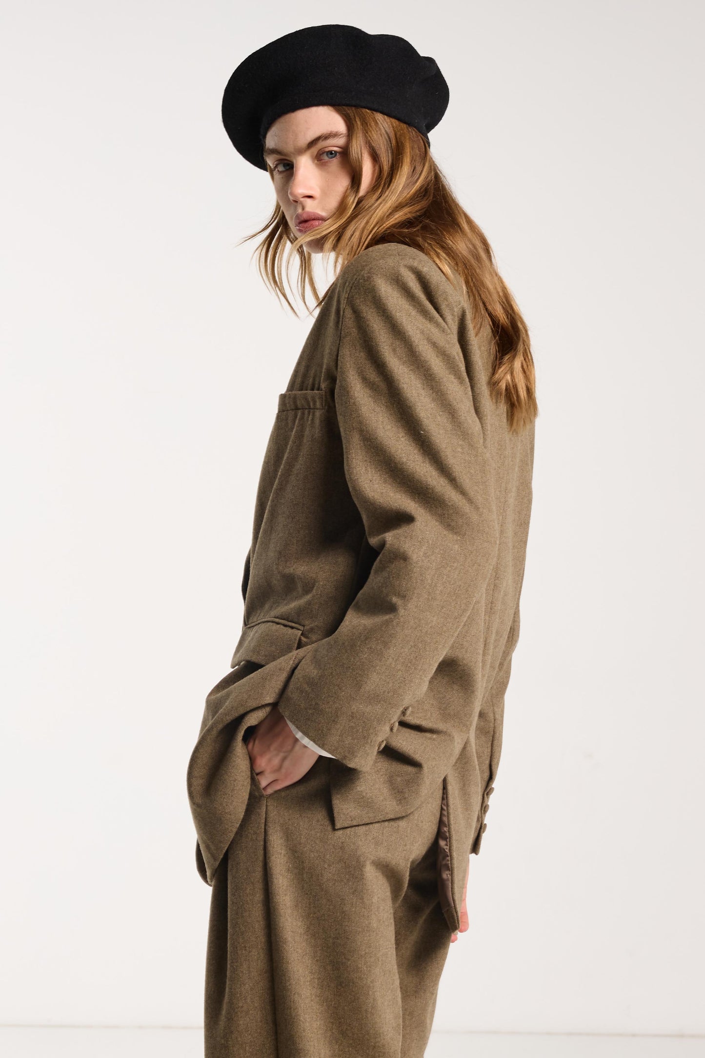 Suitor Blazer - Cedar Brown Herringbone