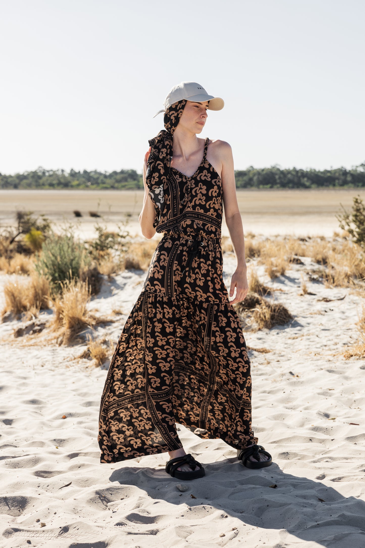 Country Club Skirt/Dress - Beige Pop Palm