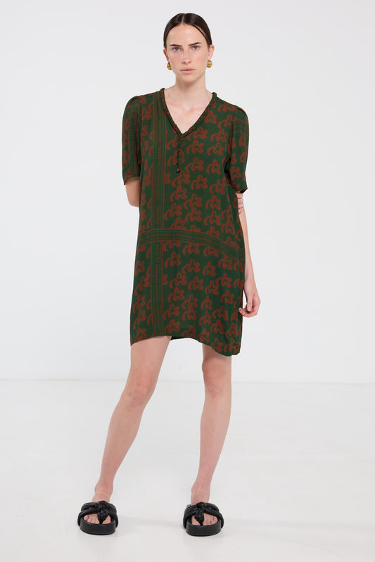 Plantation Shift T Dress - Green Pop Palm