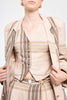 Palazzo Waistcoat - Beige Plaid Linen