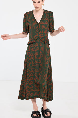 Plantation Dress - Green Pop Palm