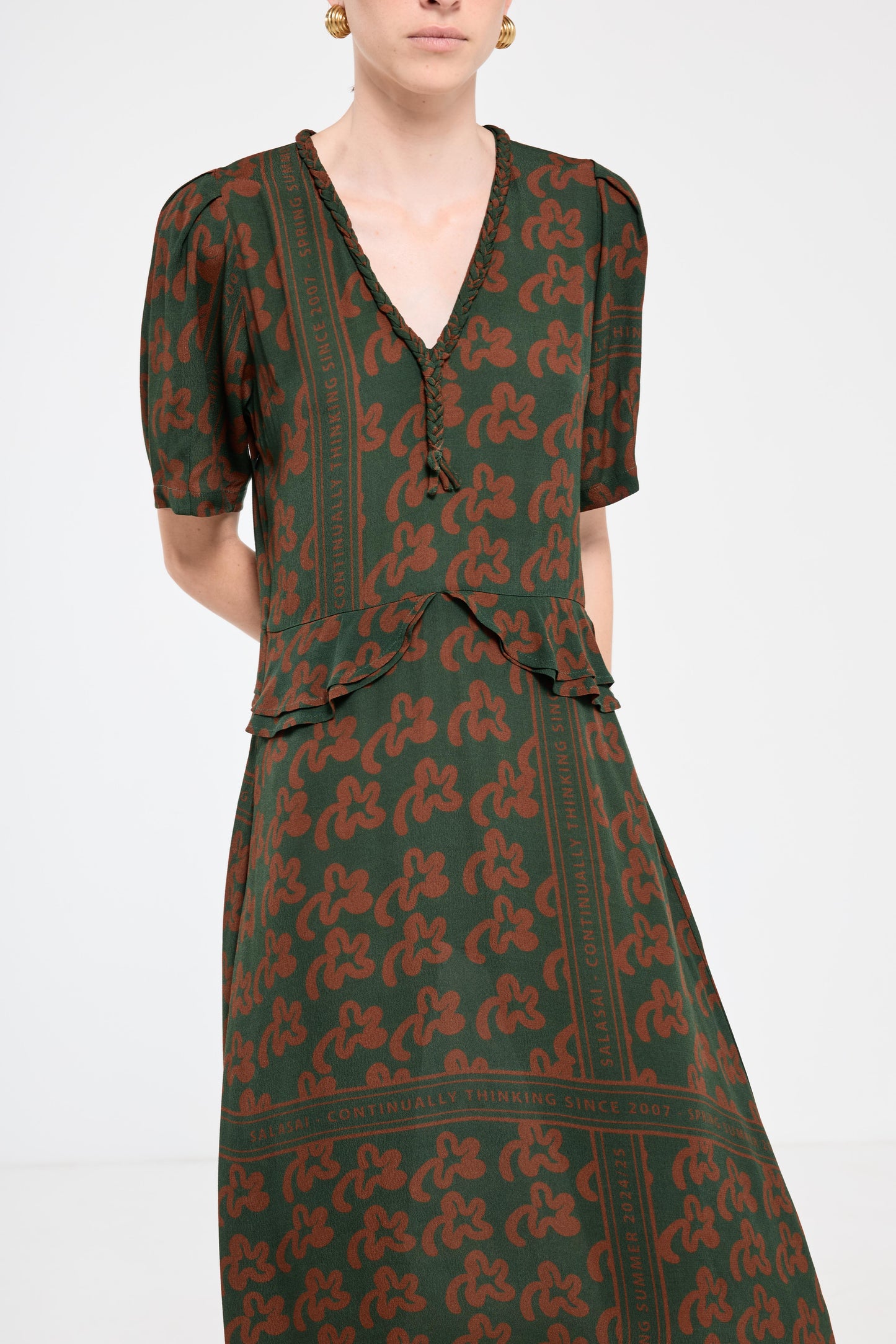 Plantation Dress - Green Pop Palm