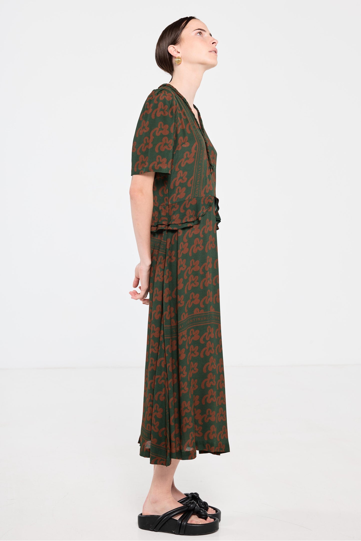 Plantation Dress - Green Pop Palm