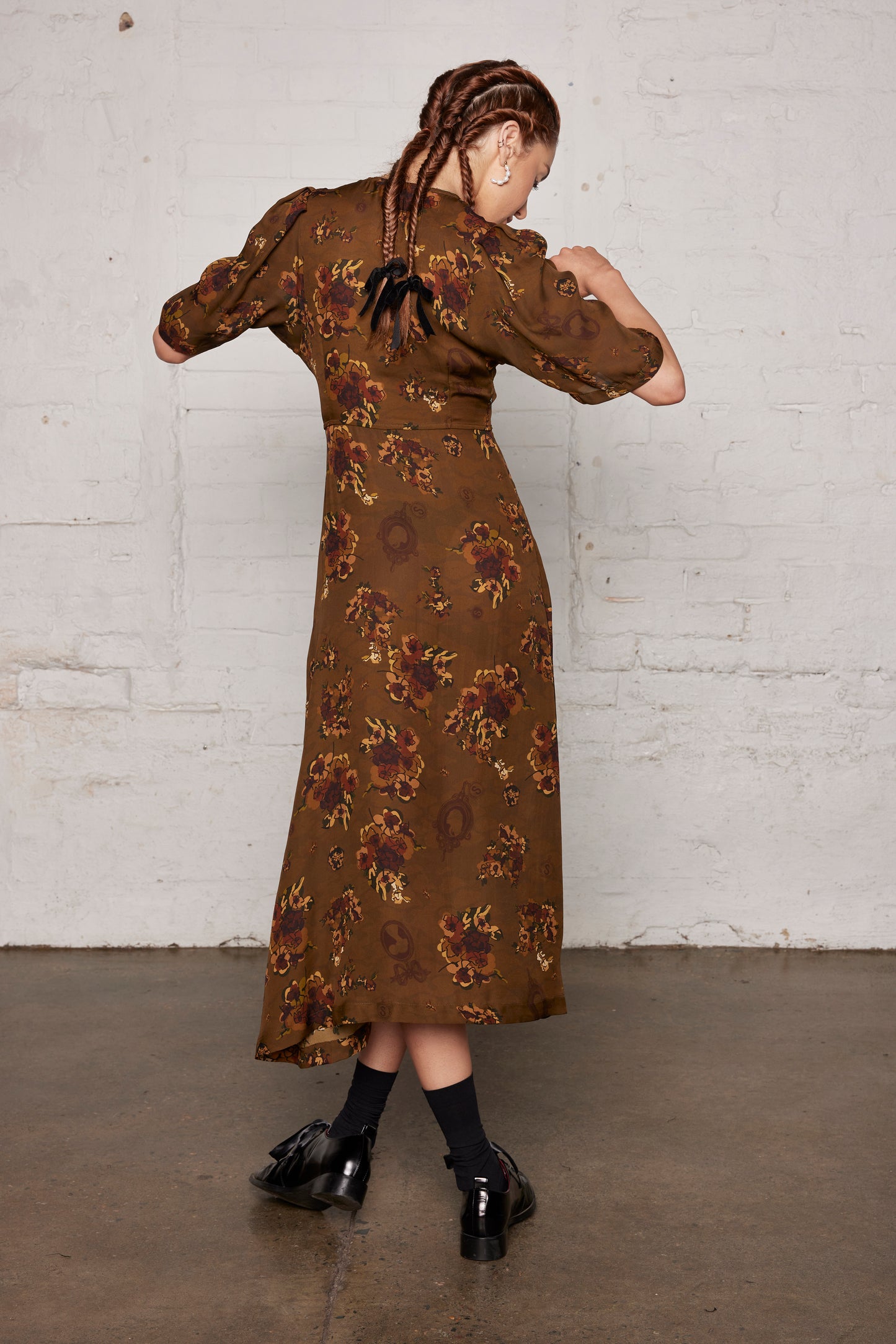 Beau Monde Dress - Cocoa Rosette