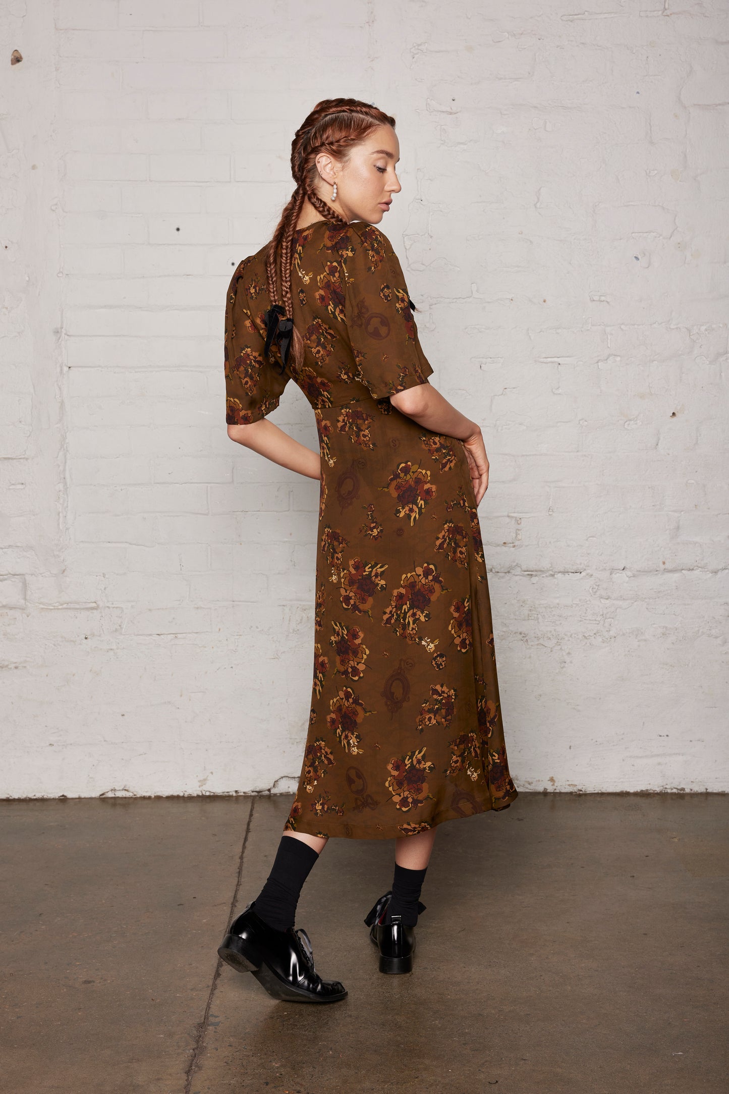 Beau Monde Dress - Cocoa Rosette