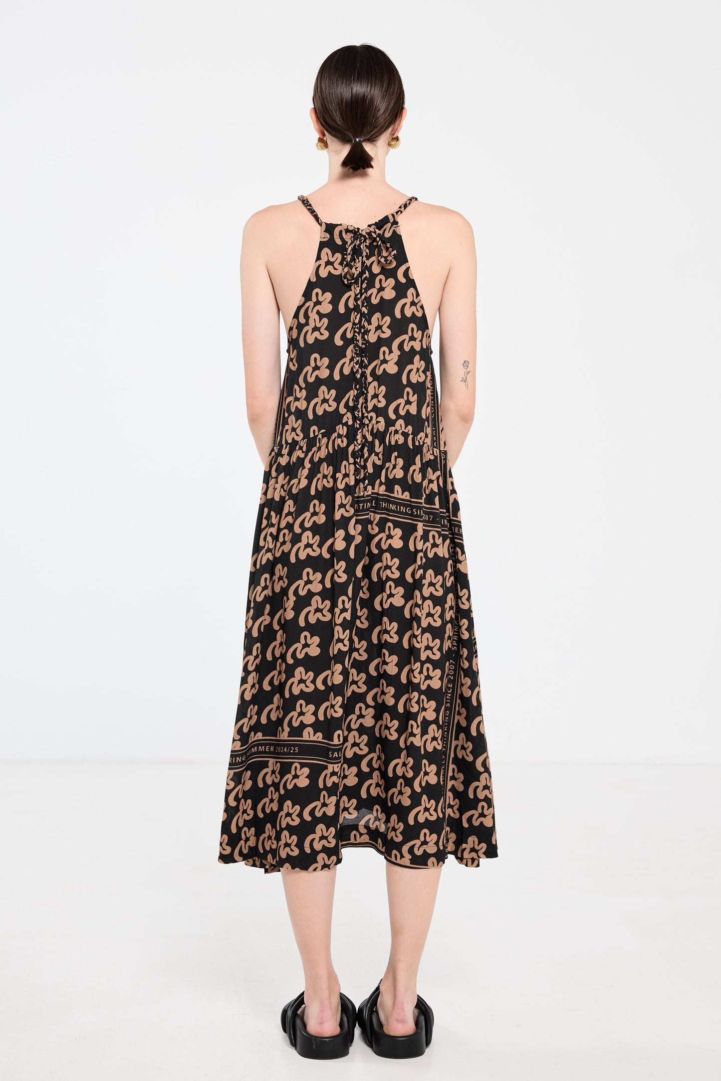 Plantation Tea Gown - Beige Pop Palm