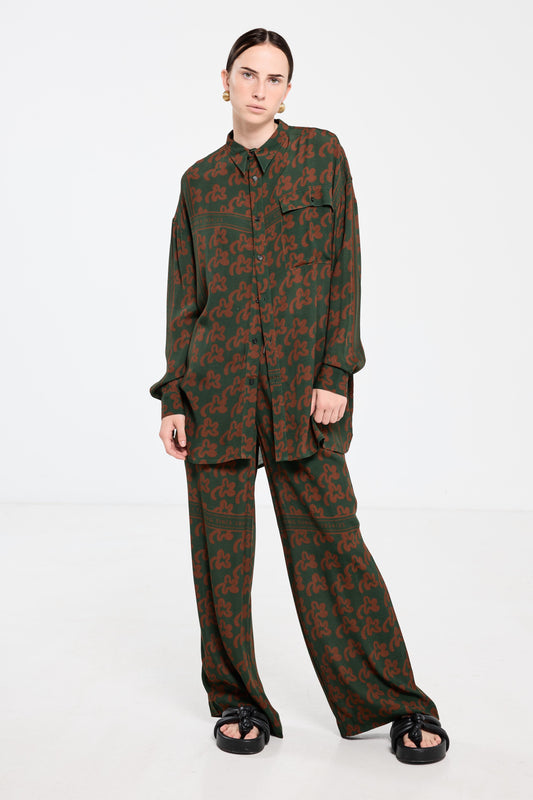 Country Club Shirt - Green Pop Palm