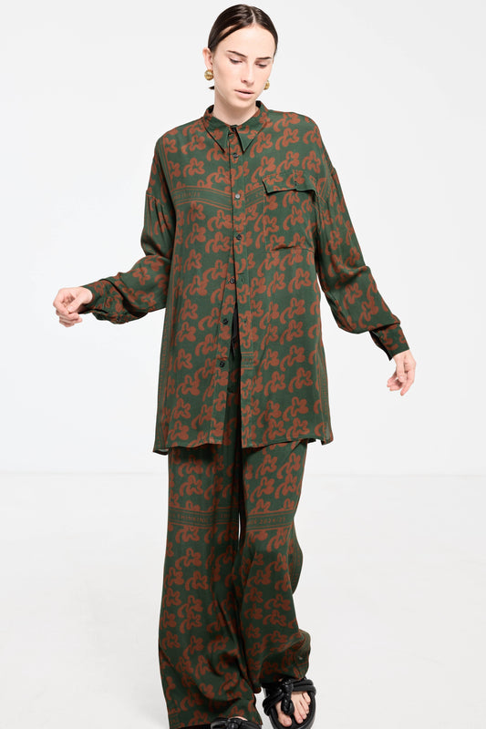 Country Club Shirt - Green Pop Palm