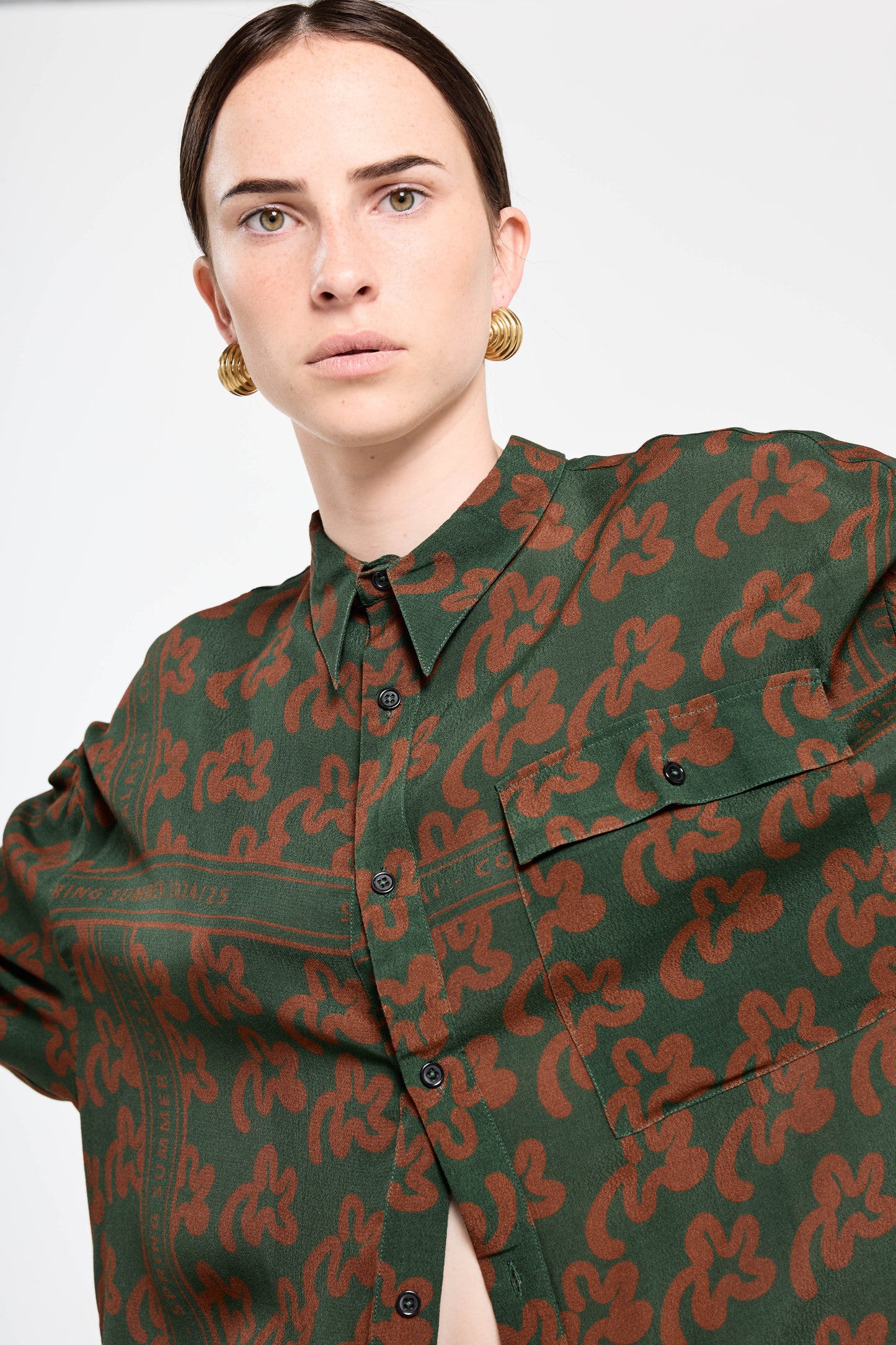 Country Club Shirt - Green Pop Palm