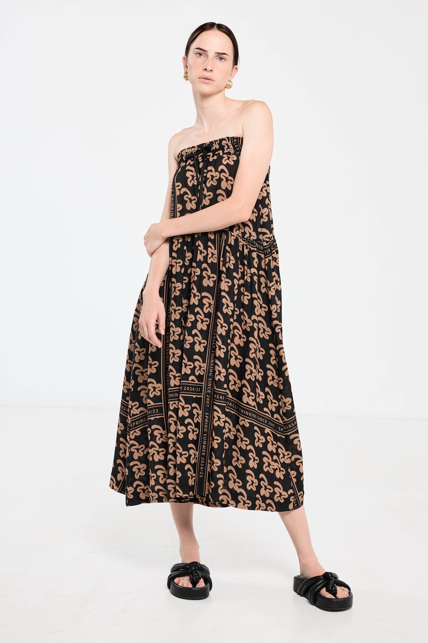 Country Club Skirt/Dress - Beige Pop Palm