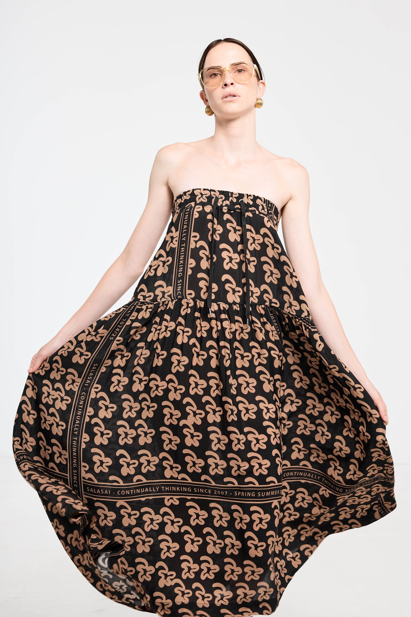 Country Club Skirt/Dress - Beige Pop Palm