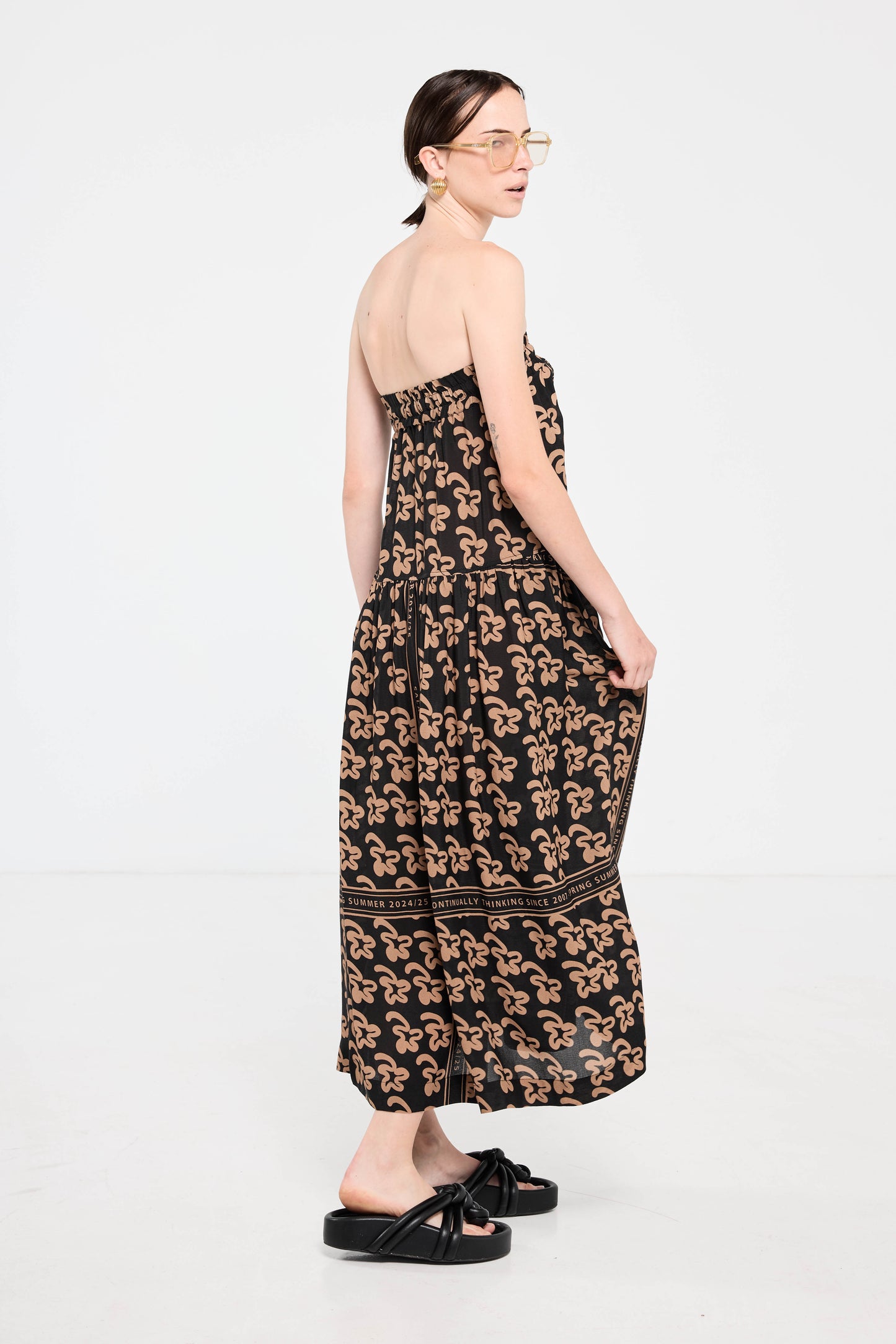 Country Club Skirt/Dress - Beige Pop Palm