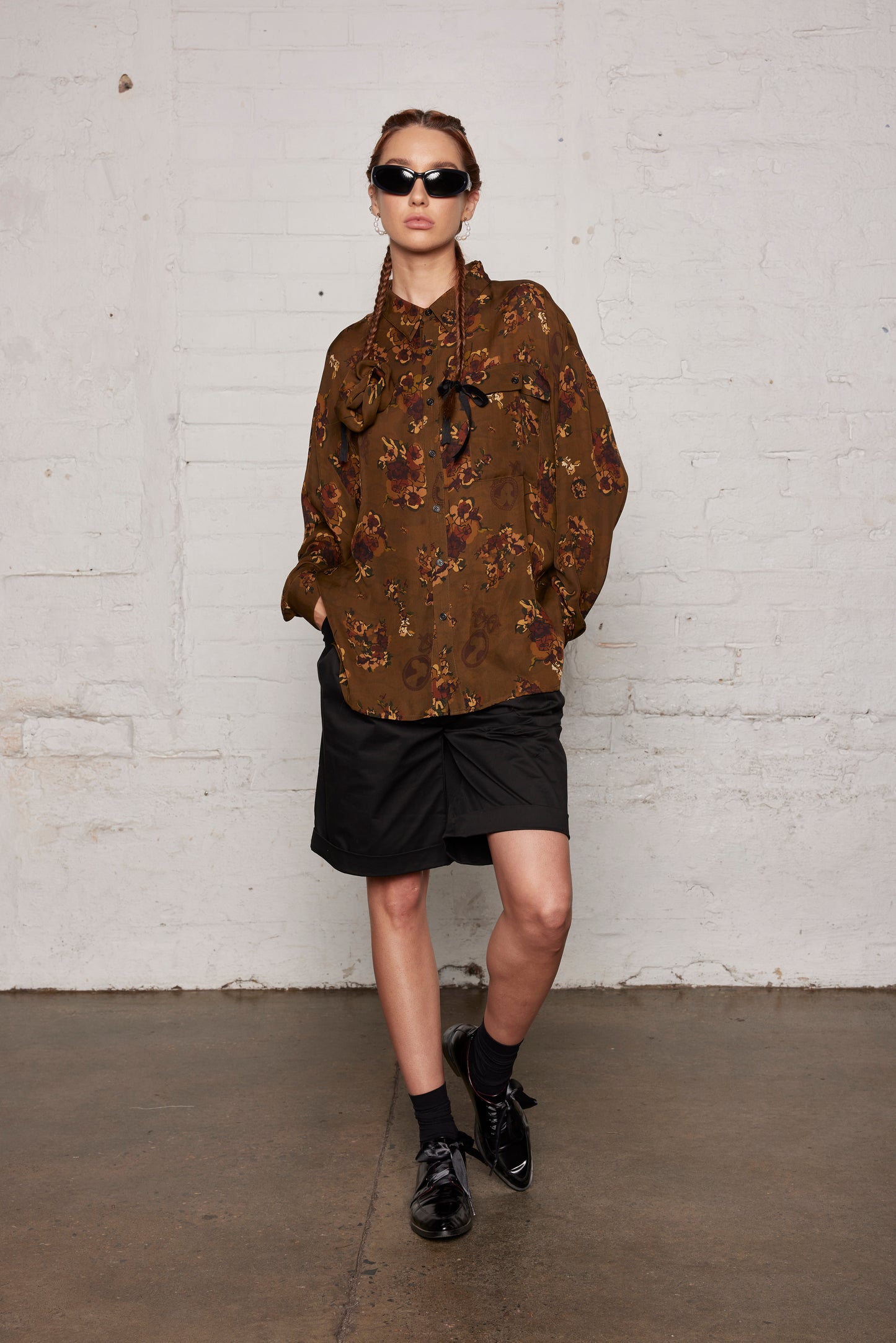 DREAMERS SHIRT UNISEX - COCOA ROSETTE SILK