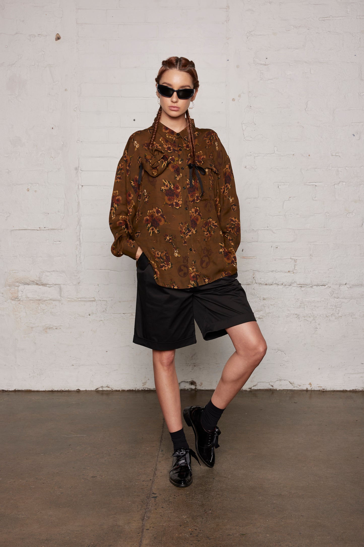 DREAMERS SHIRT UNISEX - COCOA ROSETTE SILK