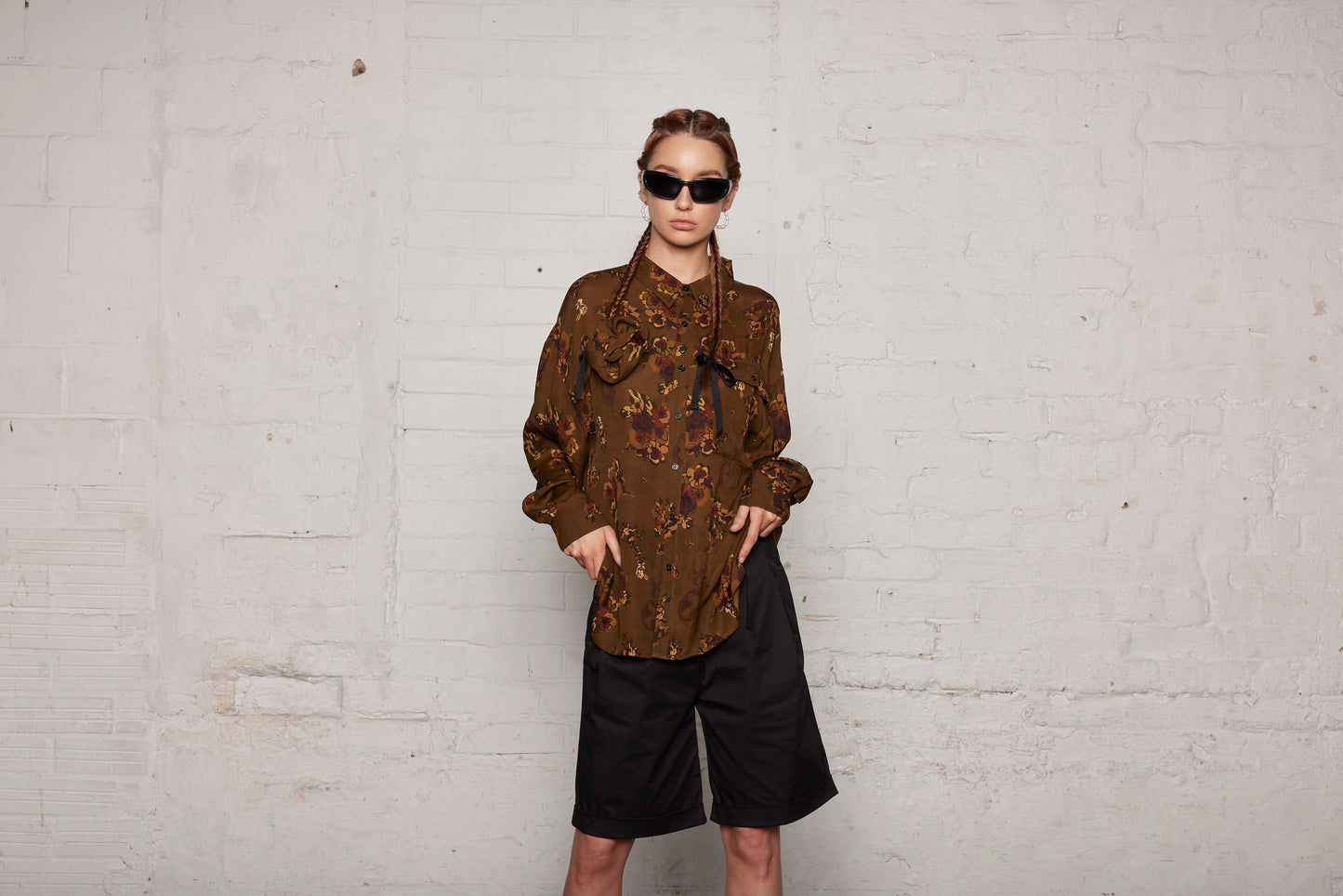 DREAMERS SHIRT UNISEX - COCOA ROSETTE SILK