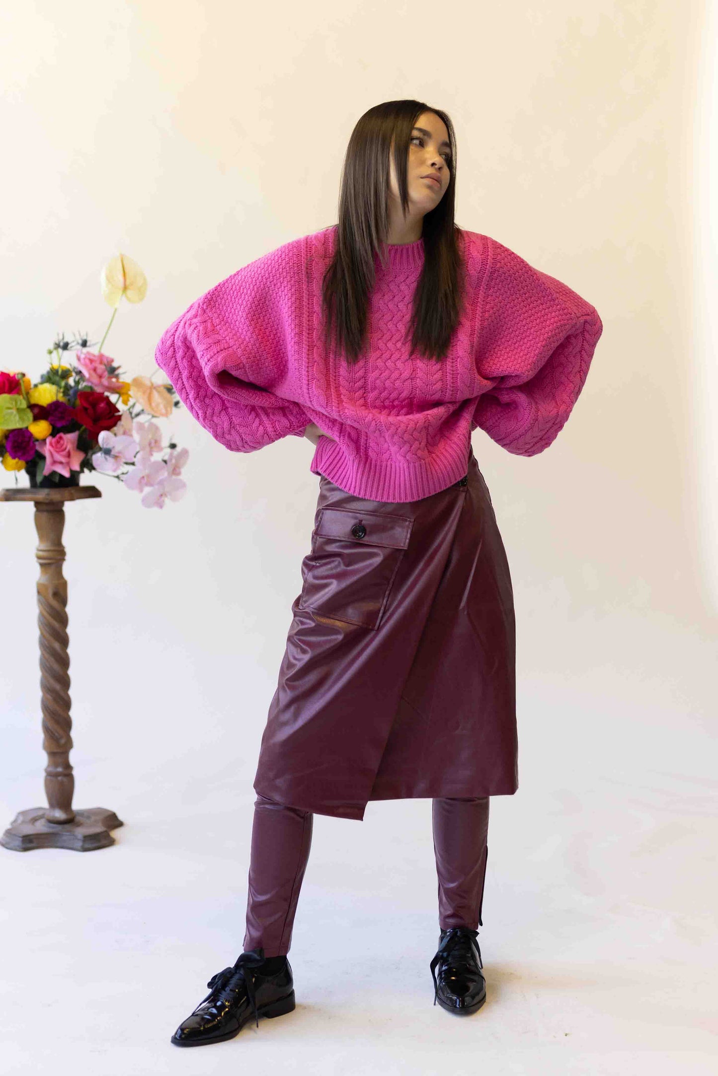 LOVERS CABLE KNIT - PINK