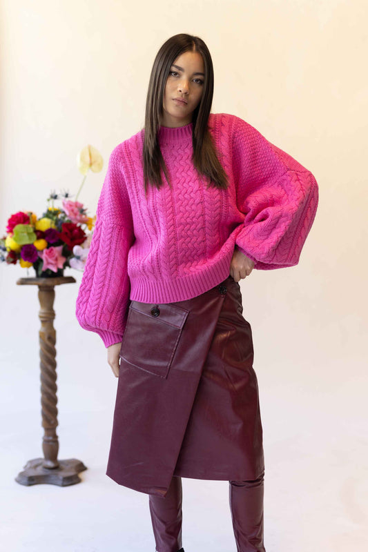 LOVERS CABLE KNIT - PINK