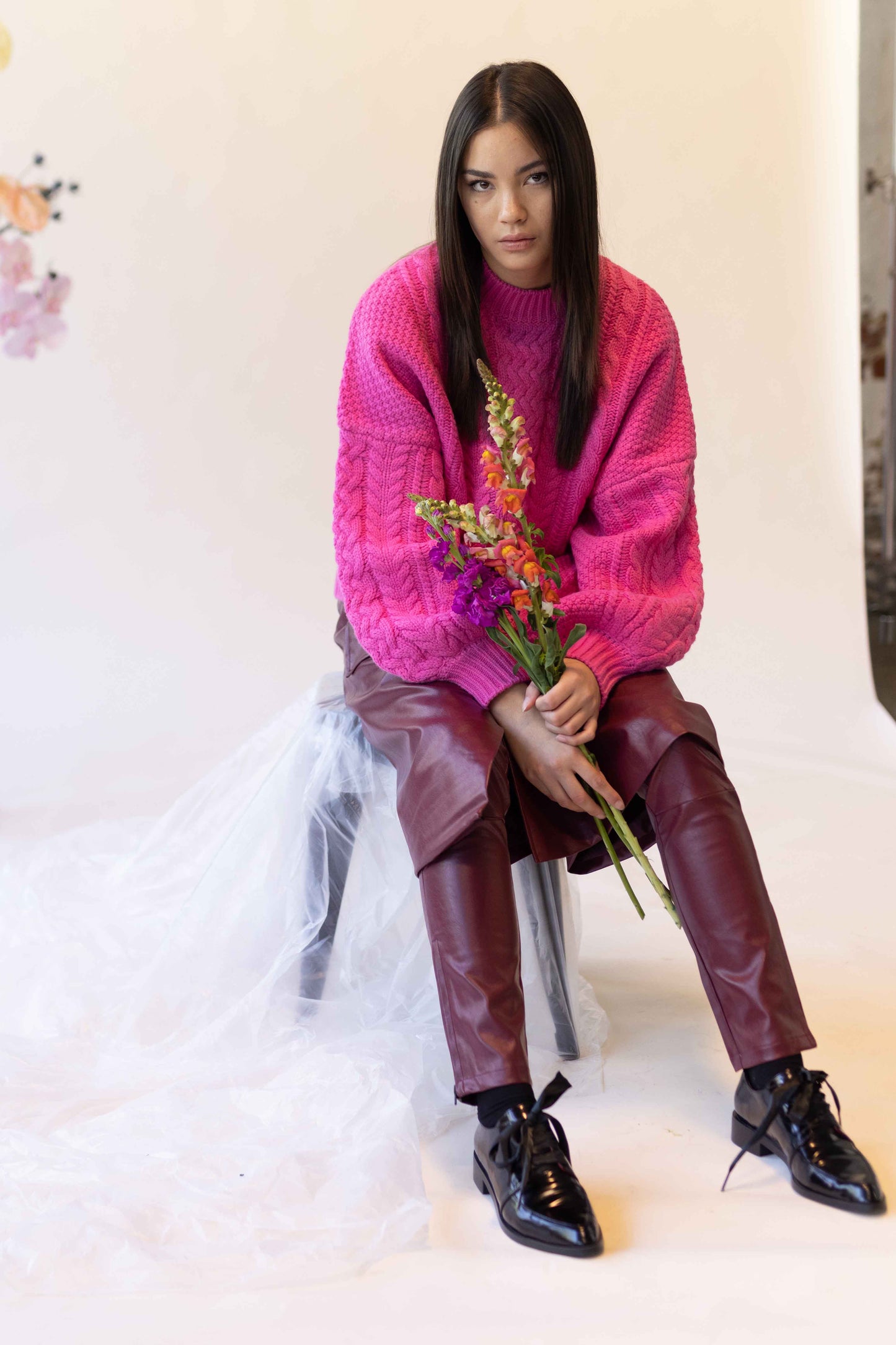 LOVERS CABLE KNIT - PINK