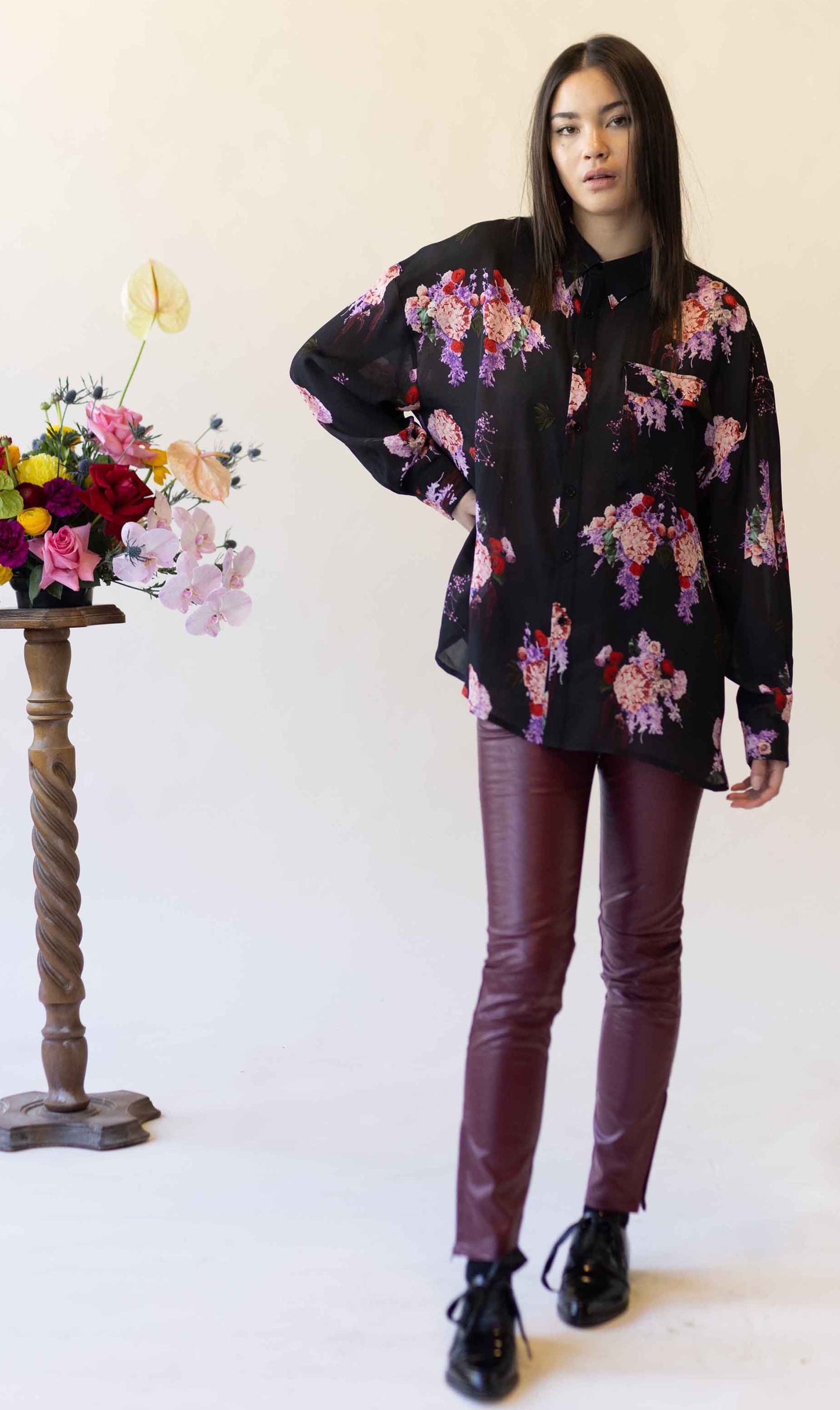 DES FLUERS SHIRT - PINK CORSAGE