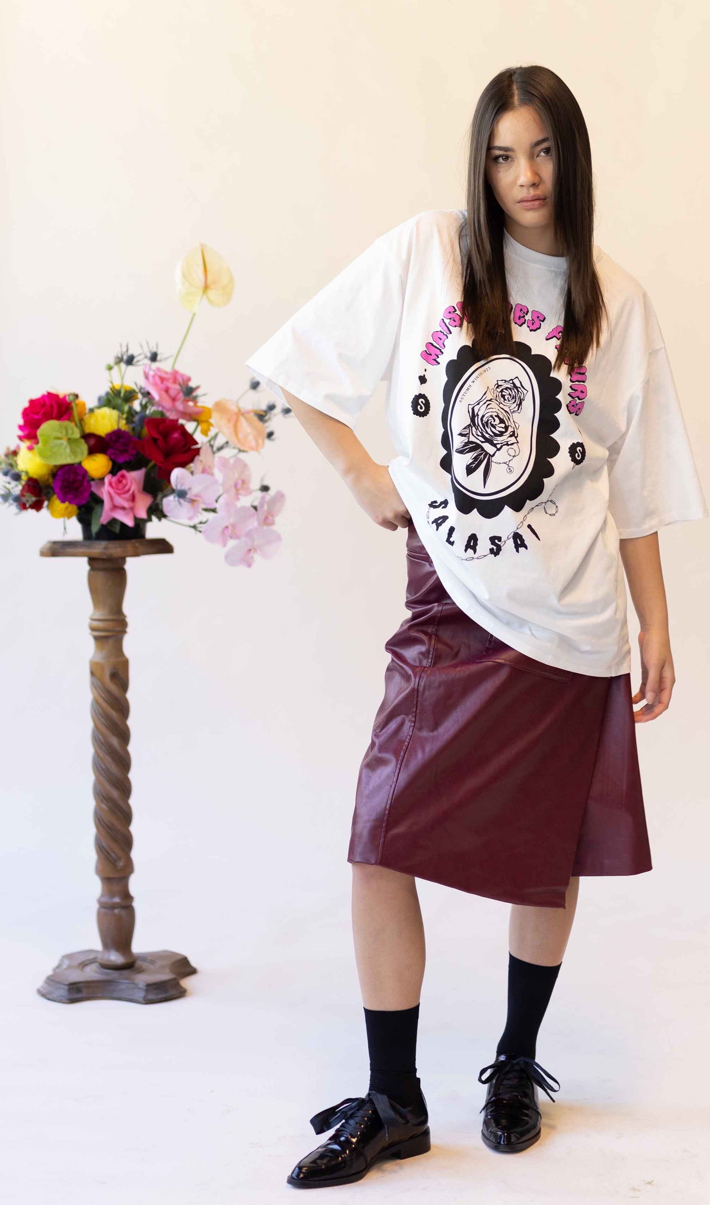 MAISON DES FLEURS UNISEX TEE - WHITE