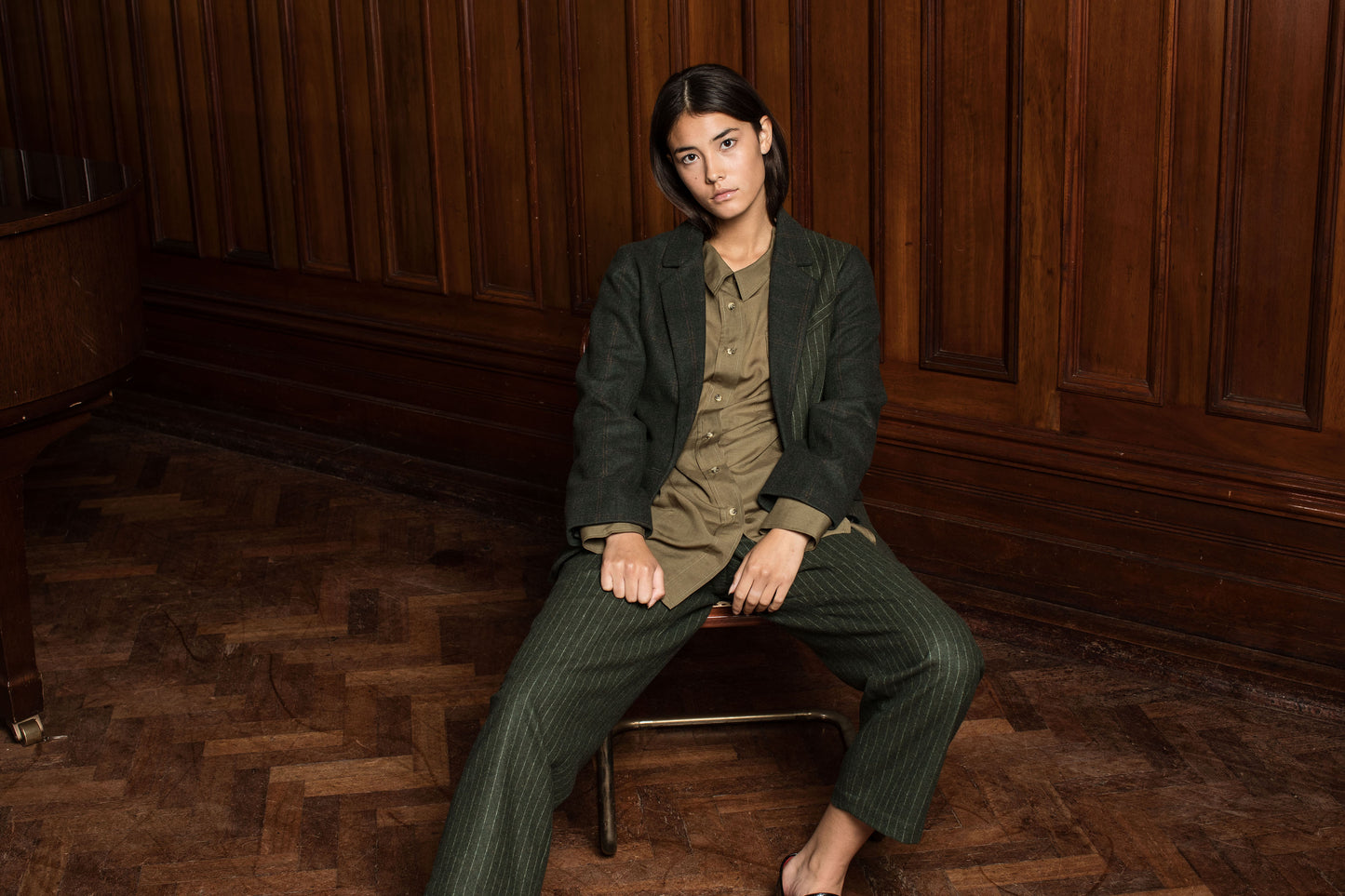 ARISTOCRAT BLAZER - KHAKI CHECK/STRIPE