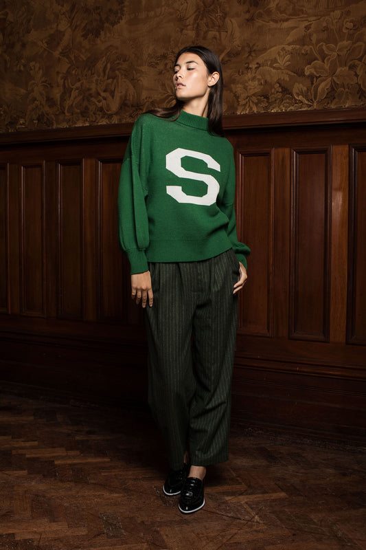 SALASAI S JUMPER - GREEN MERINO KNIT