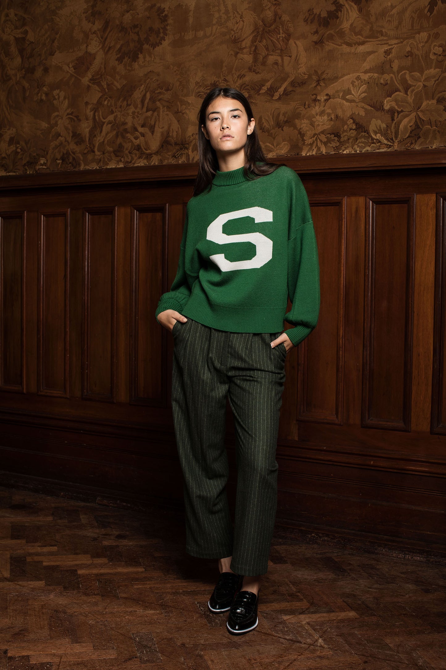 SALASAI S JUMPER - GREEN MERINO KNIT