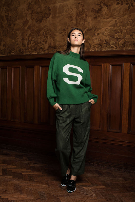 SALASAI S JUMPER - GREEN MERINO KNIT