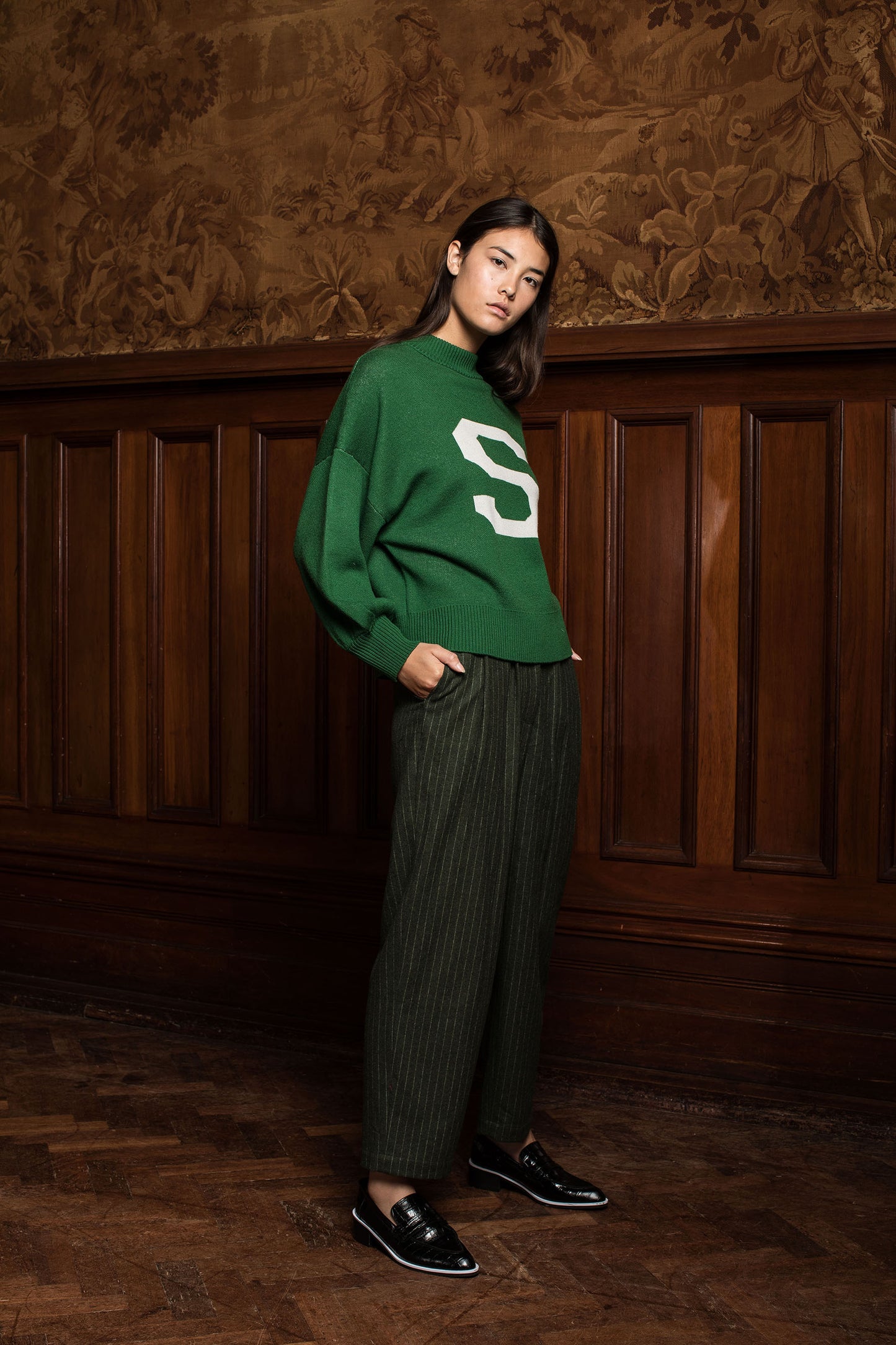 SALASAI S JUMPER - GREEN MERINO KNIT