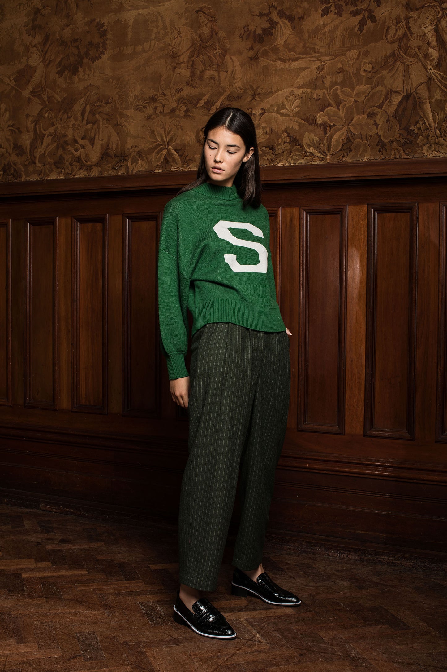 SALASAI S JUMPER - GREEN MERINO KNIT