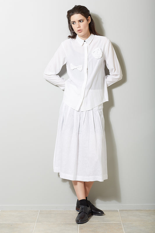 Rosette Blouse, Ivory