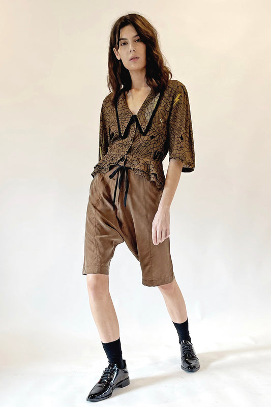 PLANET SHORT- KHAKI BROWN CUPRO