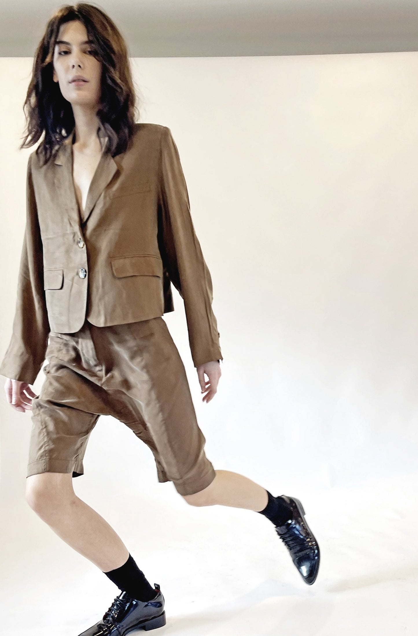 PLANET SHORT- KHAKI BROWN CUPRO