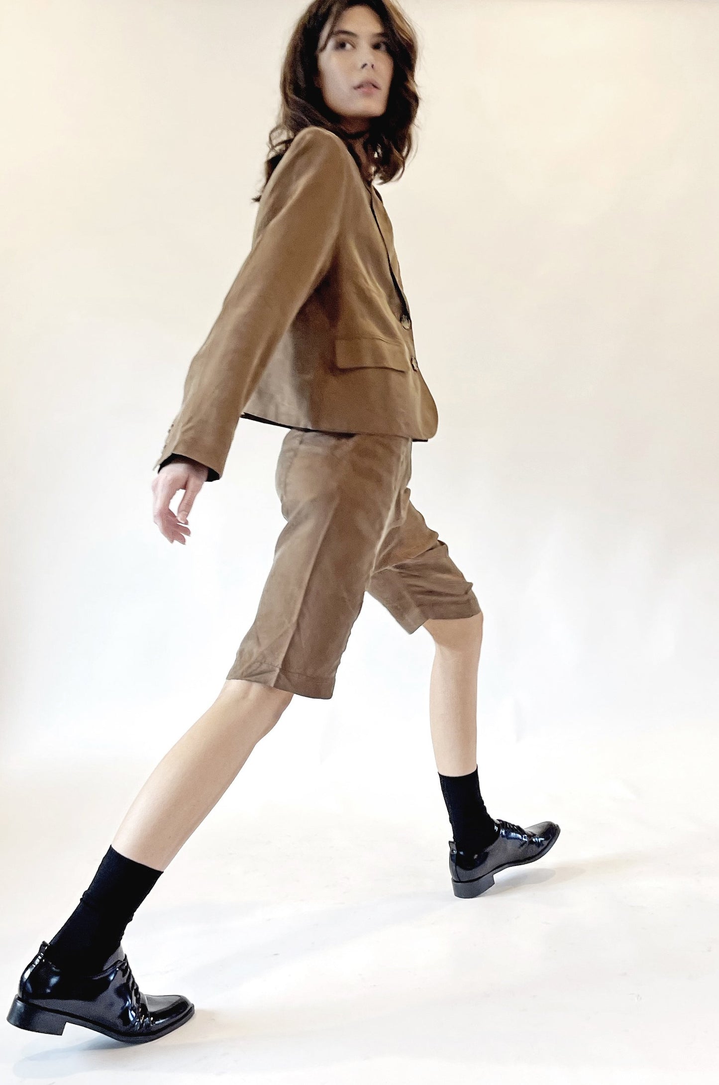 PLANET SHORT- KHAKI BROWN CUPRO