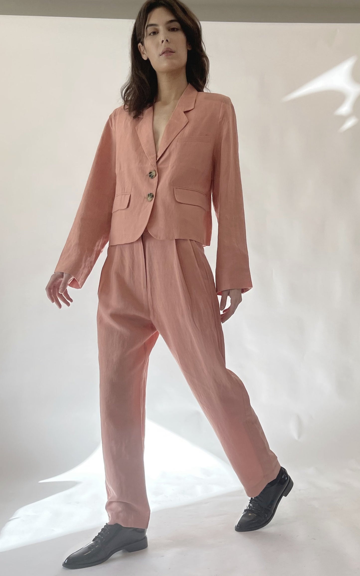 PLANET BLAZER- ROSEATE LINEN SILK