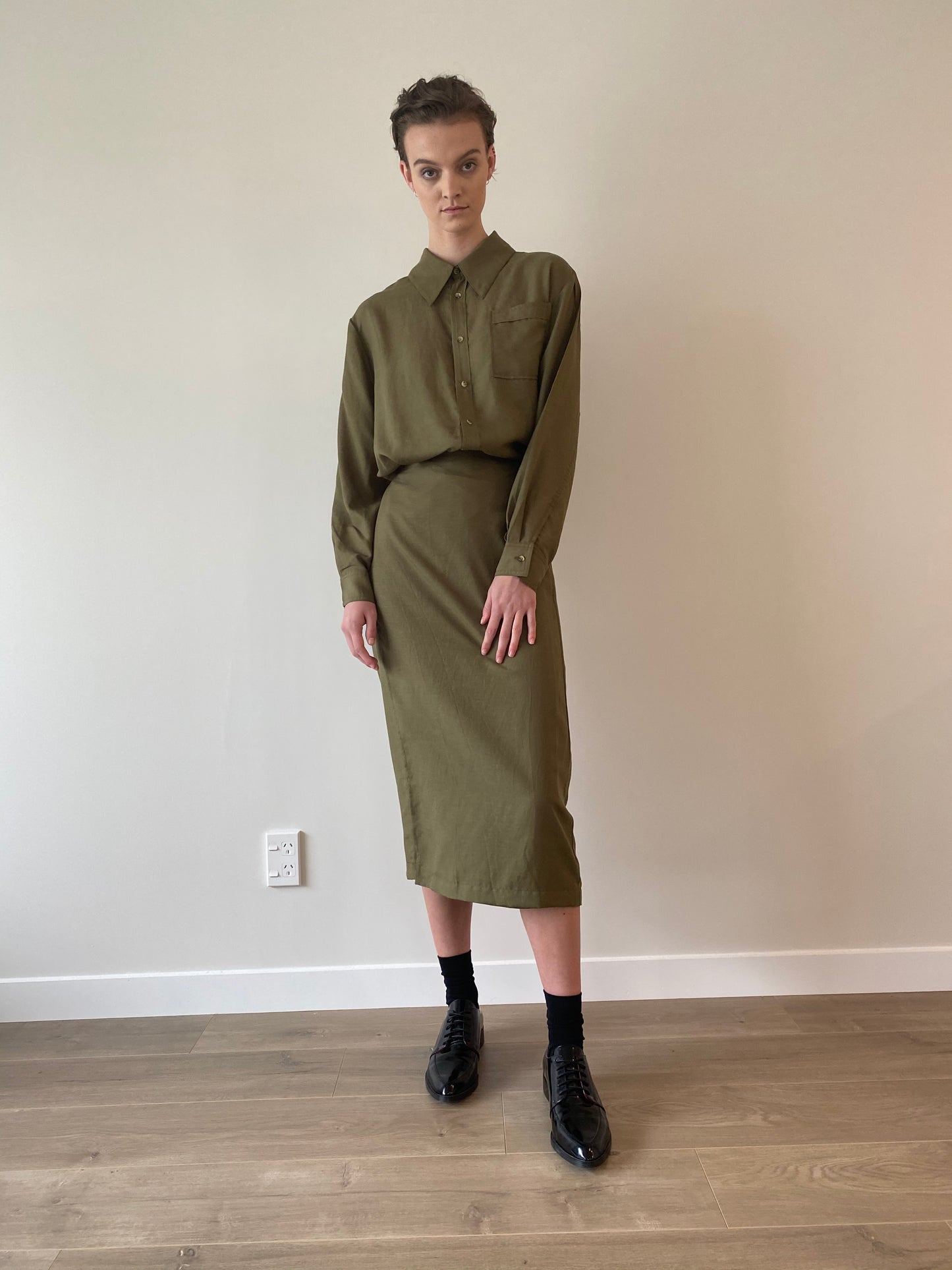 BETROTHED WRAP DRESS - KHAKI