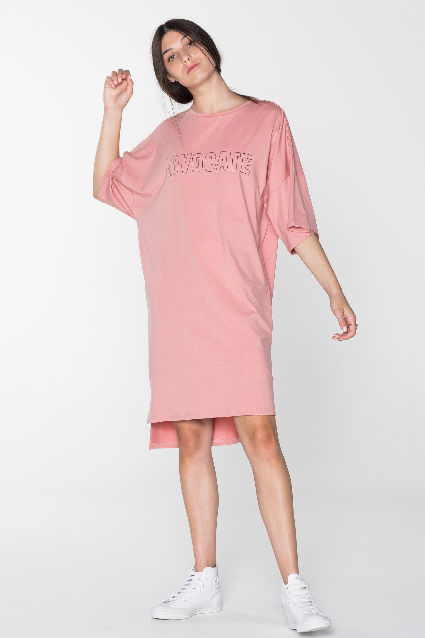 ADVOCATE TEE DRESS-PINK