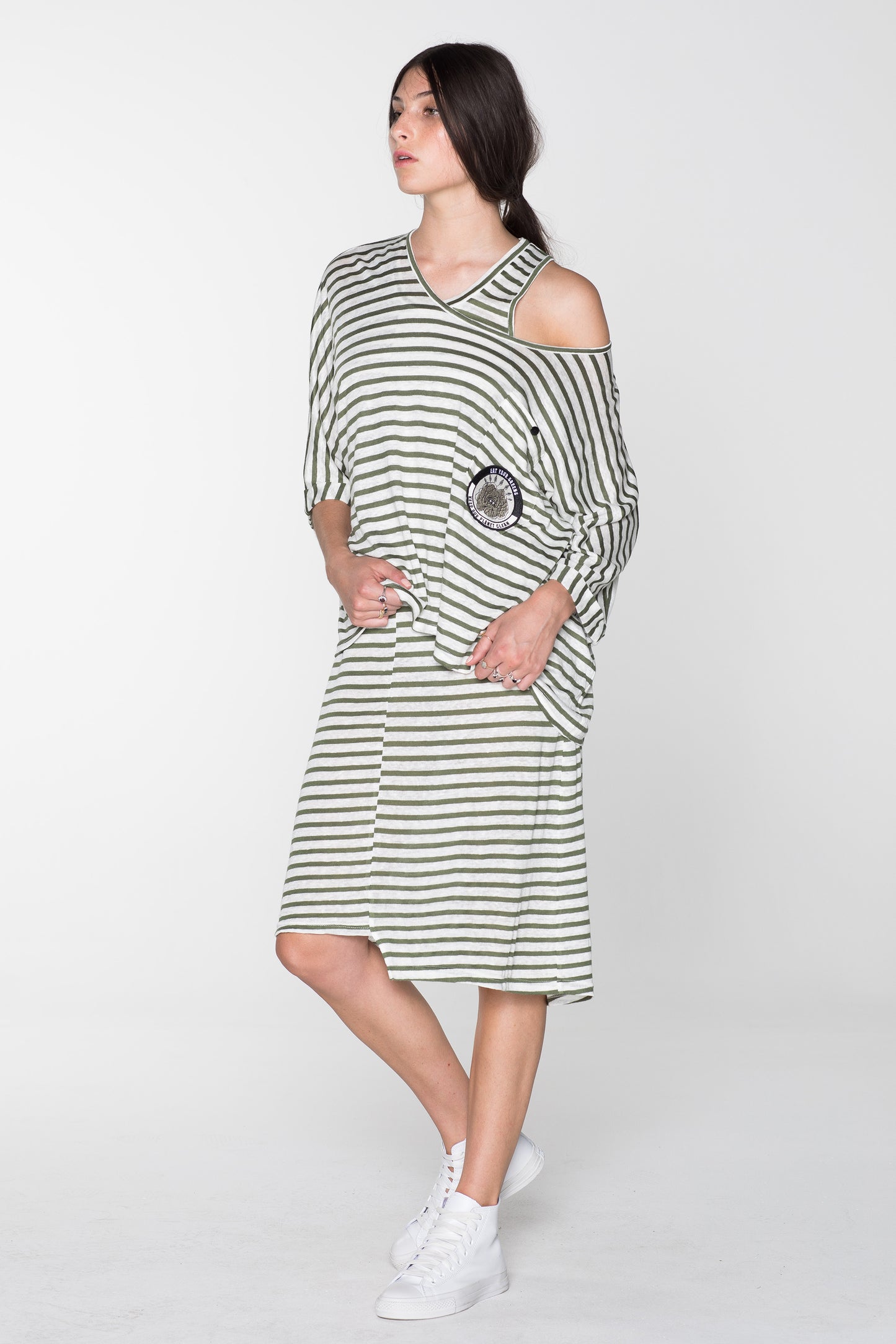 SURVIVAL TEE- KHAKI STRIPE