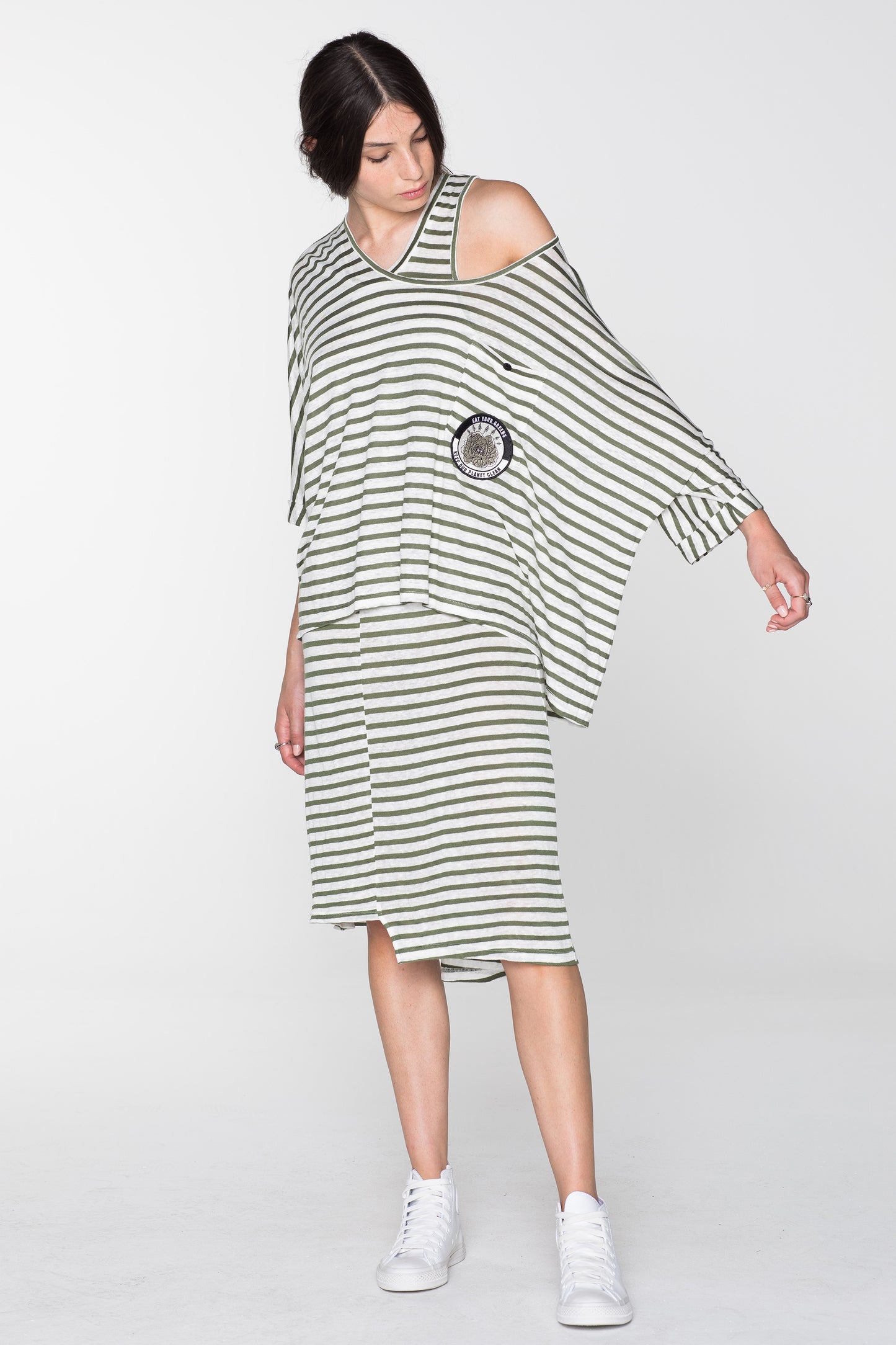 SURVIVAL TEE- KHAKI STRIPE