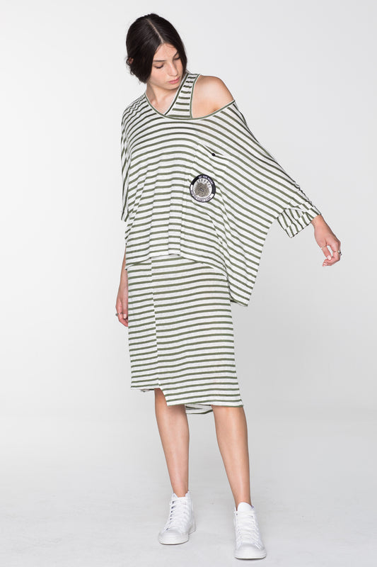 SURVIVAL TEE- KHAKI STRIPE