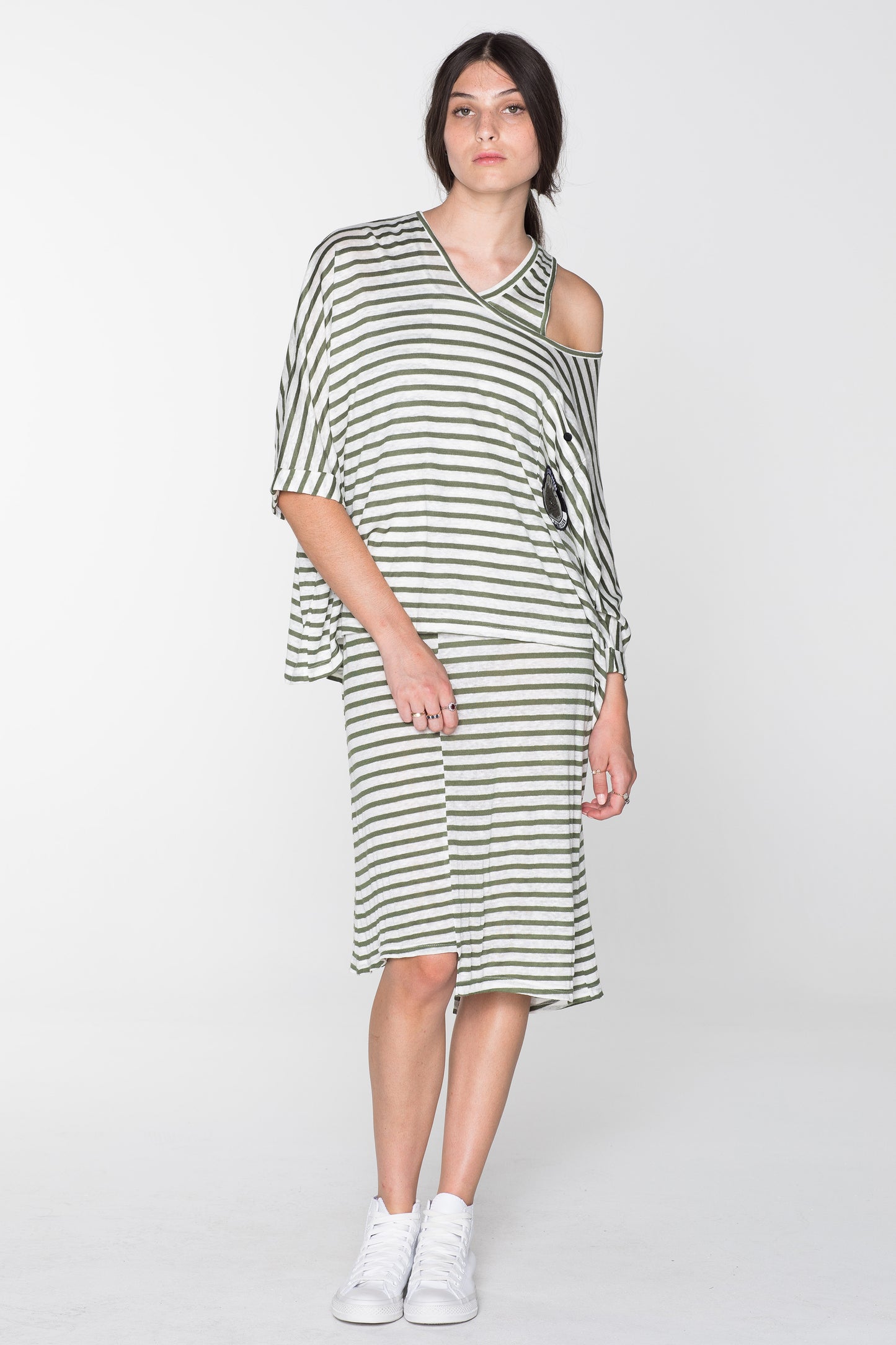 SURVIVAL TEE- KHAKI STRIPE