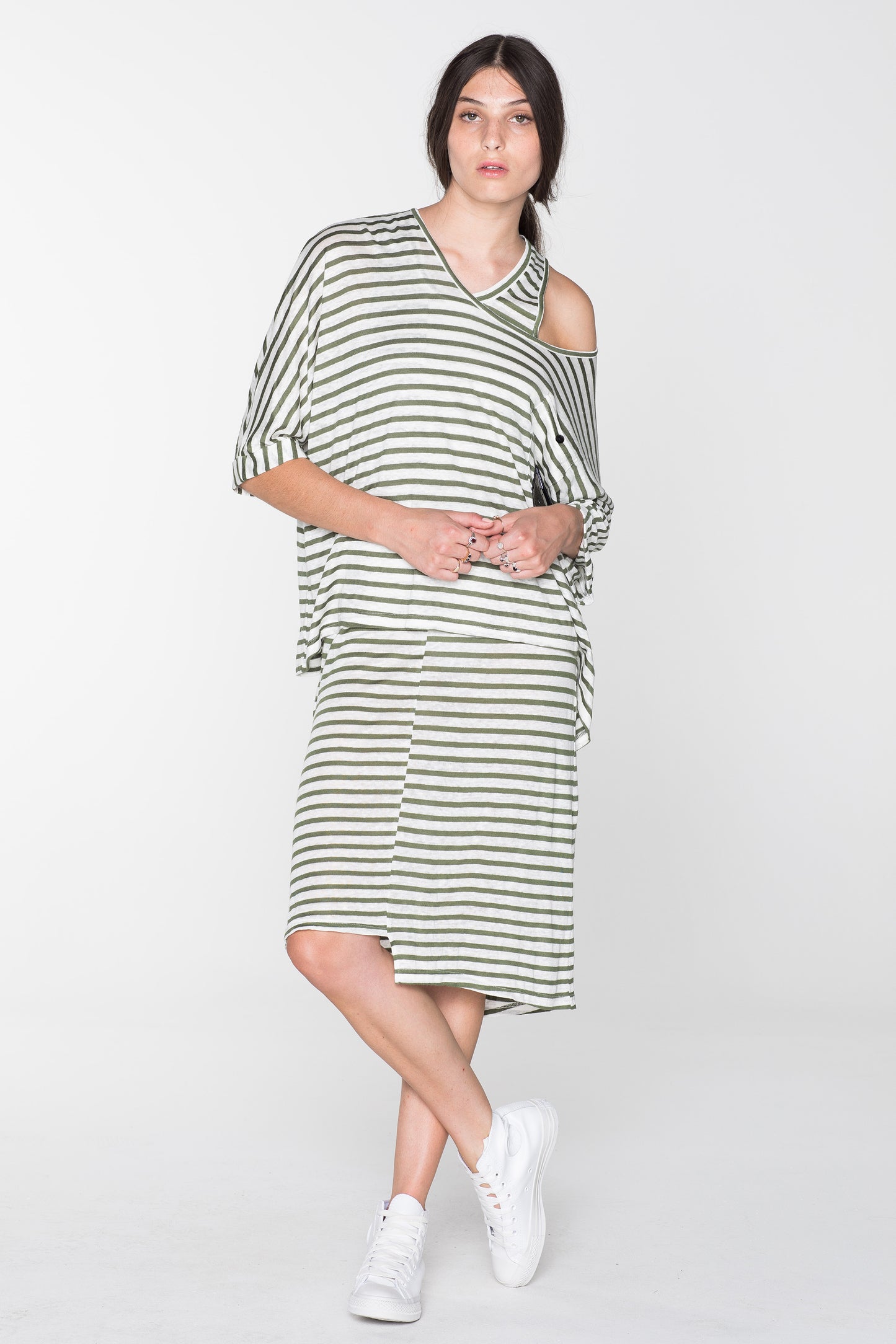 SURVIVAL TEE- KHAKI STRIPE