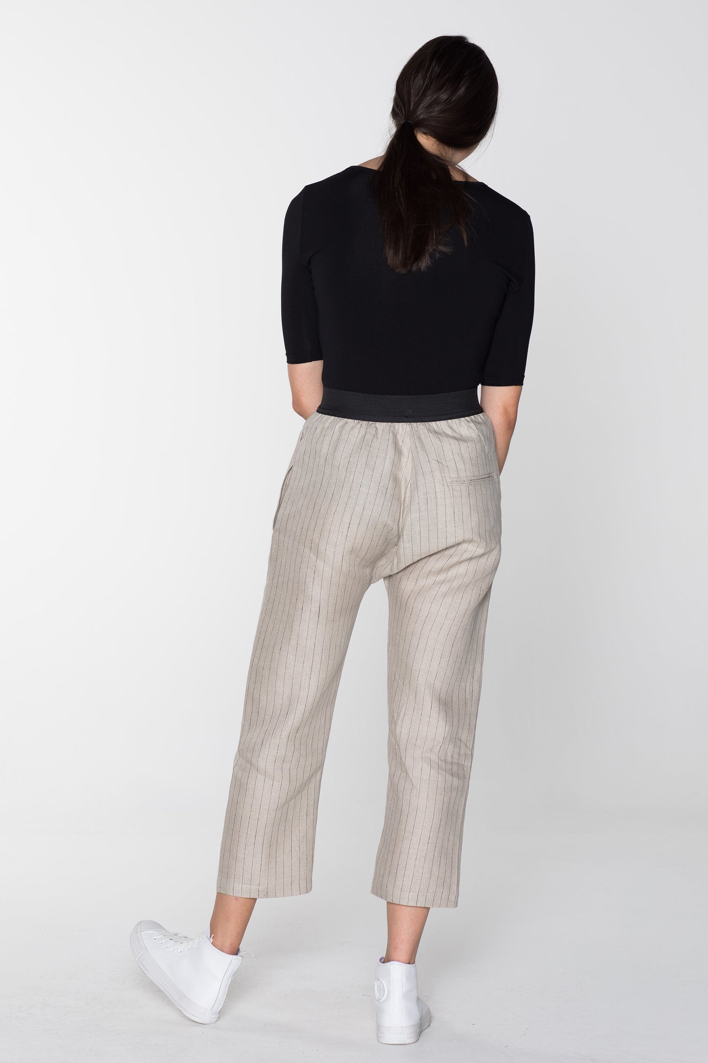 HUMANE PANT- NATURAL PINSTRIPE