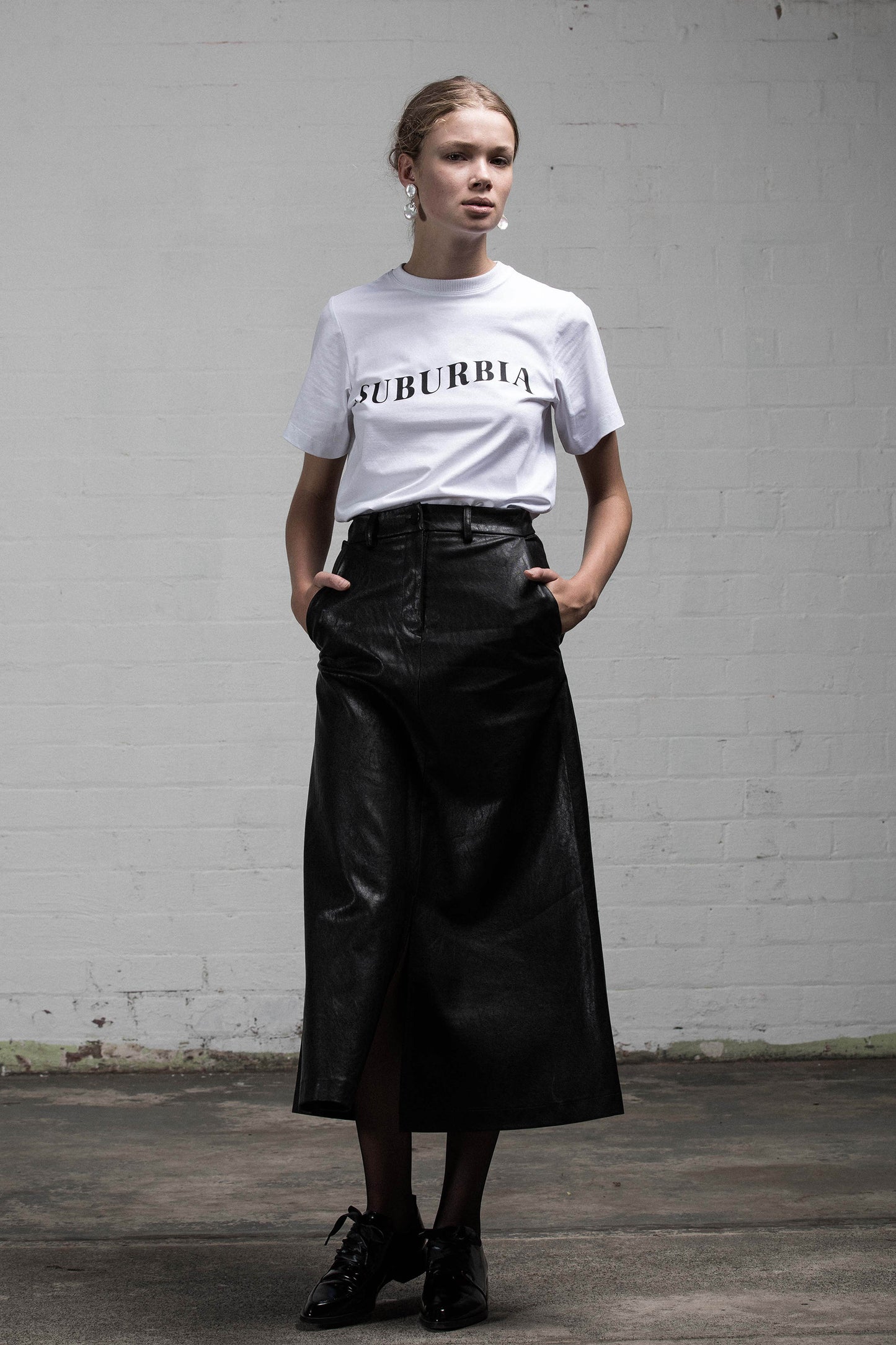 LOVE & THORNS SKIRT- BLACK VEGAN LEATHER