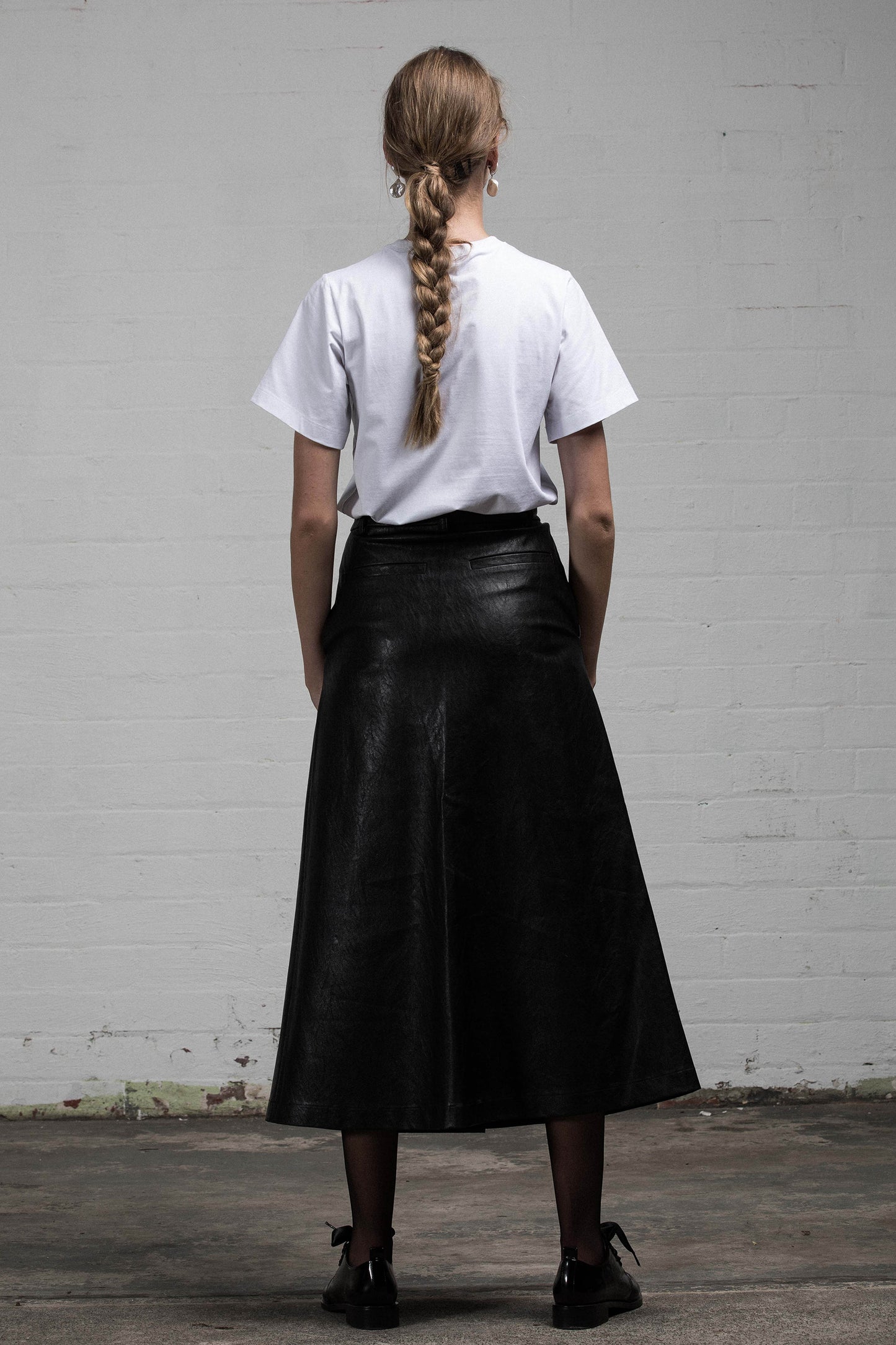 LOVE & THORNS SKIRT- BLACK VEGAN LEATHER