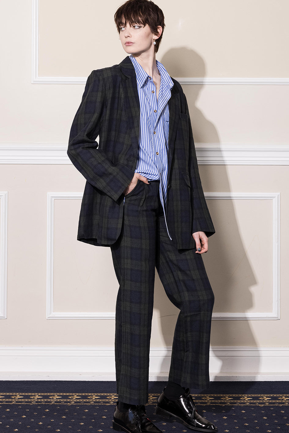 PLANETARY PANT - NAVY PLAID