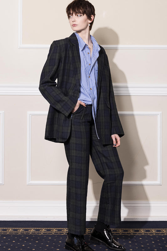 PLANETARY PANT - NAVY PLAID